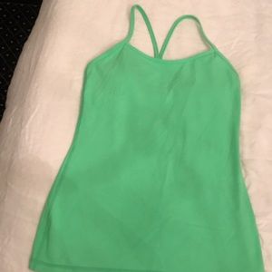 Lime green padded lululemon tank top